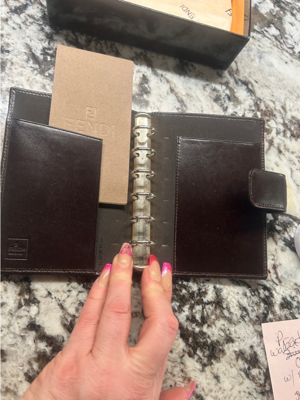 Fendi Zucca Canvas Agenda Wallet with note pad and box - Picture 6 of 7